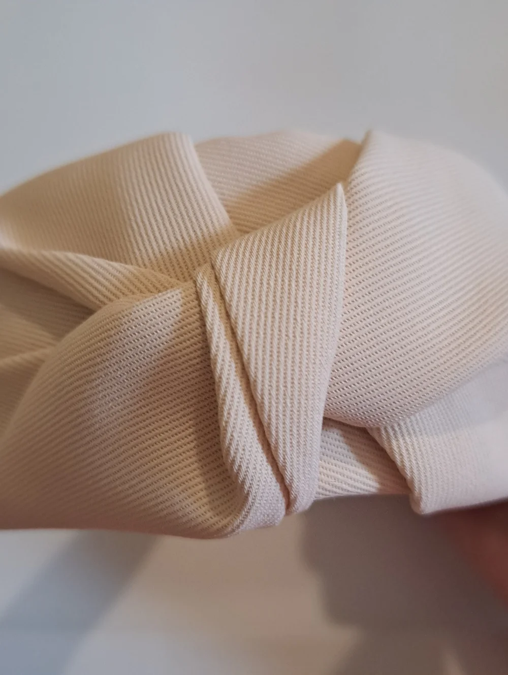 Hand Made Light Beige Wide Knot Headband